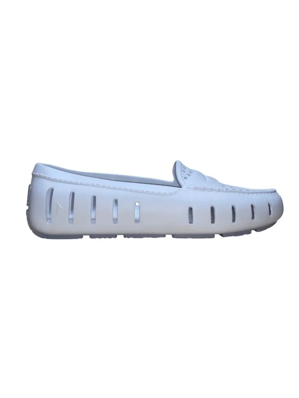 Floafers Men’s White Rubber Slip-On Water-Friendly Loafers Size 10